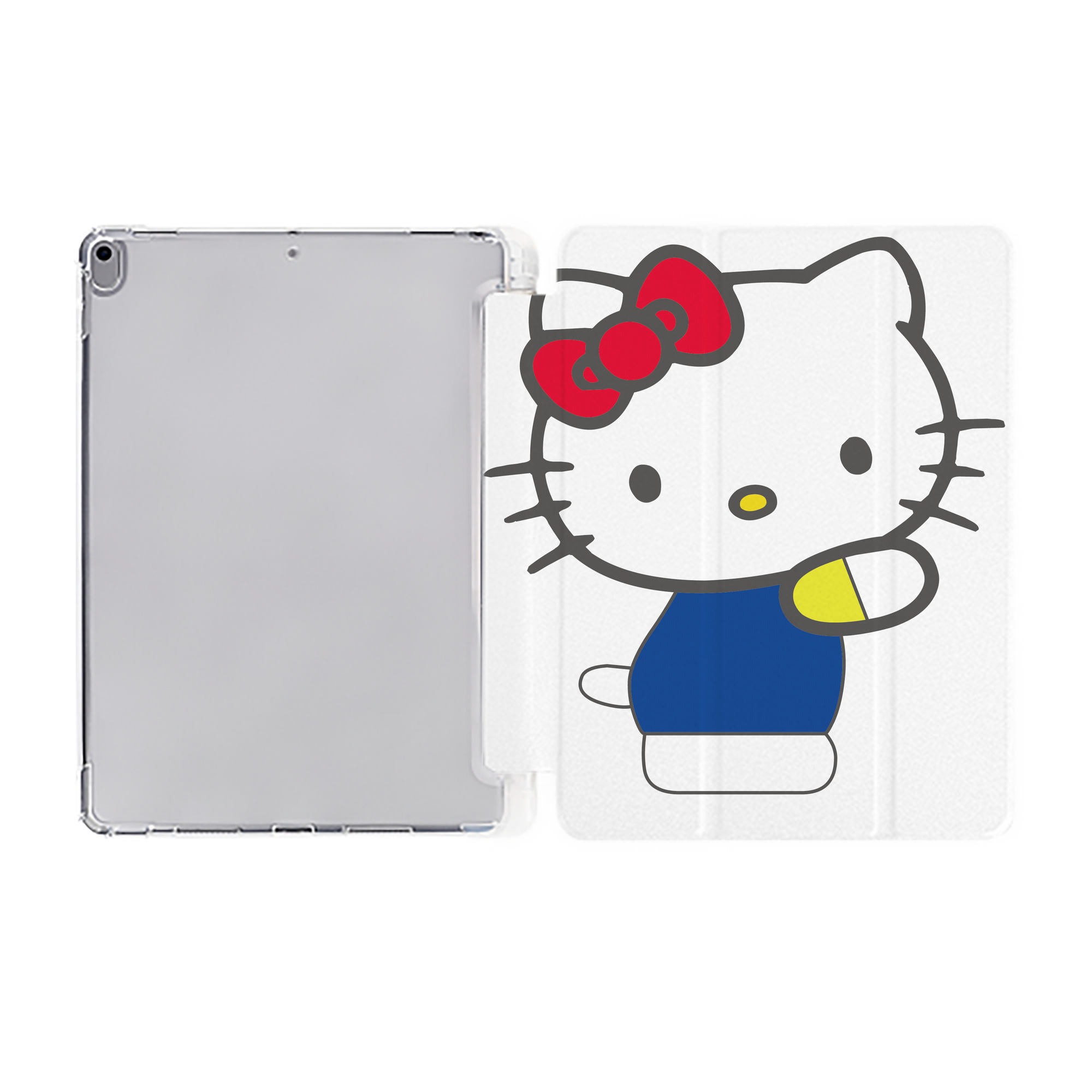 （画像用） Hello Kitty ハローキティ IPad ケース ペン収納付き 三つ折りスタンド PUレザー×シリコン 対応機種9.5/10.5/10.9インチ